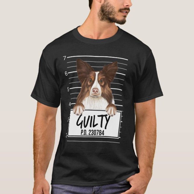 T-shirt Collie Mugshot Coupable Chien (Devant)