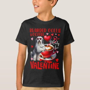 T-shirt Collie Porté Et Café Seulement Pour La Saint-Valen