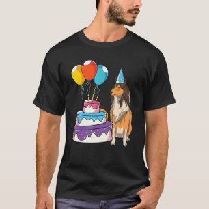 T-shirt Collie Propriétaire Anniversaire de enfant Gâteau