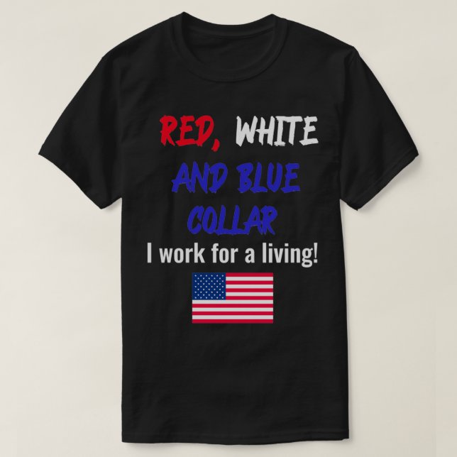 T-shirt Collier blanc rouge et bleu (Design devant)