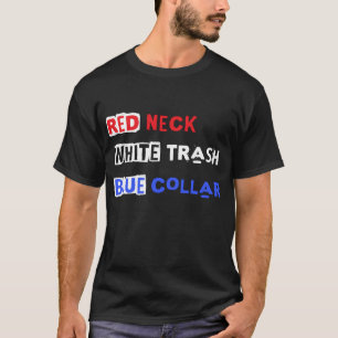 T-shirt Collier bleu écaille blanche rouge pourpre