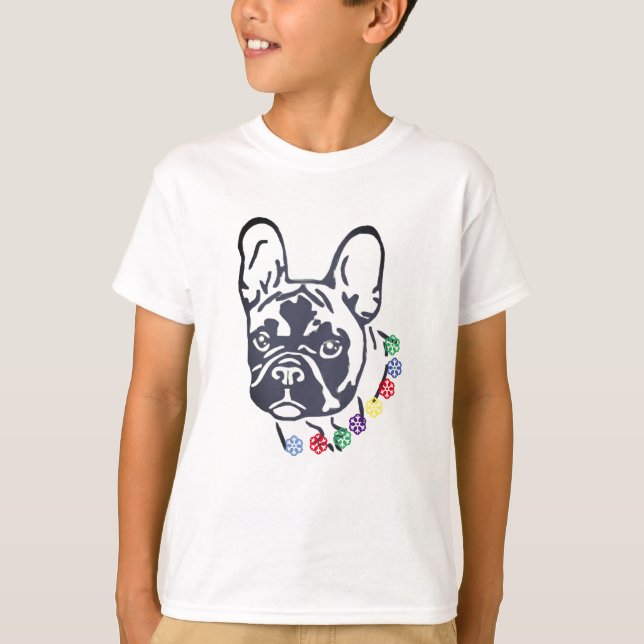 T-shirt Collier coeur pour Bouledogue Français (Devant)
