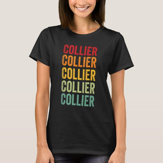 T-shirt Collier County Florida Rainbow Text Design (Devant)