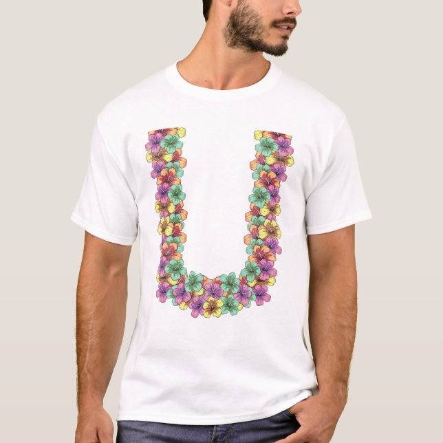 T-shirt Collier de fleurs tropical Hawaïen (Devant)