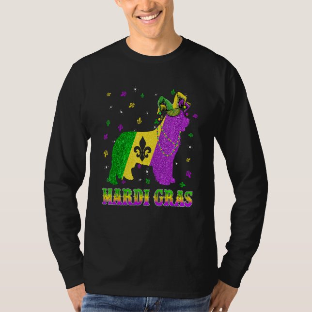 T-shirt Collier de perles de Carnaval Mardi Gras Chien de  (Devant)