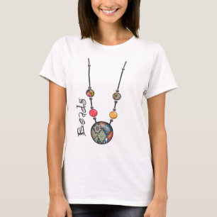 T-shirt Collier enorme 2 multicolores de perle