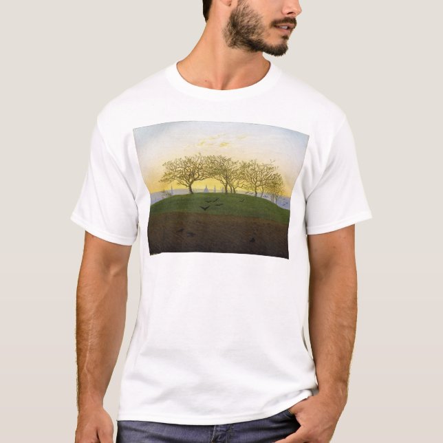 T-shirt Colline et champ labouré près de Dresde (Devant)