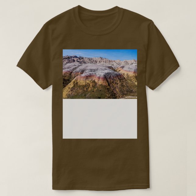 T-shirt Collines rose jaune et verte (Design devant)