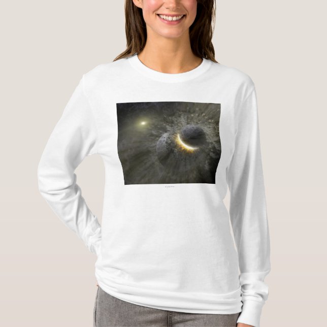 T-shirt Collision de l'espace du concept de l'artiste chez (Devant)