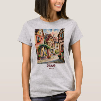 T-shirt Colmar France Alsace Village Art Watercolor Travel