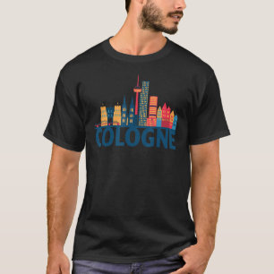 T-shirt Cologne Allemagne silhouette de la skyline de la v