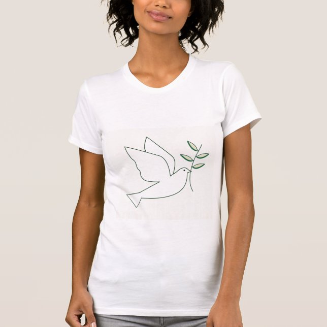 T-shirt Colombe avec la branche d'olivier (Devant)