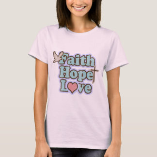 T-shirt Colombe, croix, femmes de chrétien de coeur