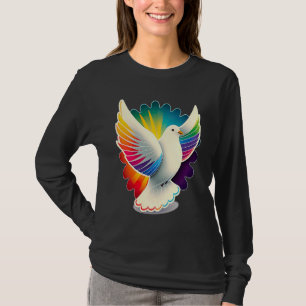T-shirt Colombe de la paix Colombe de la paix colorée Fleu