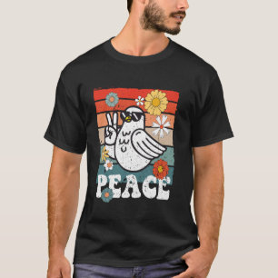T-shirt Colombe de la paix vintage signe de paix hippie gr