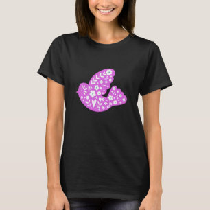 T-shirt Colombe de Paix Symbole Hippie Fleur de Printemps 