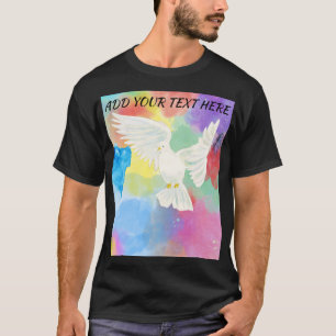 T-shirt Colombe estivale colorée et sereine pour mari