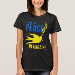 T-shirt Colombe jaune bleue Priez pour la paix en Ukraine 