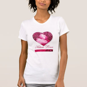 T-SHIRT COLOMBES BLANCHES AU COEUR ROSE   D'AMANT DE