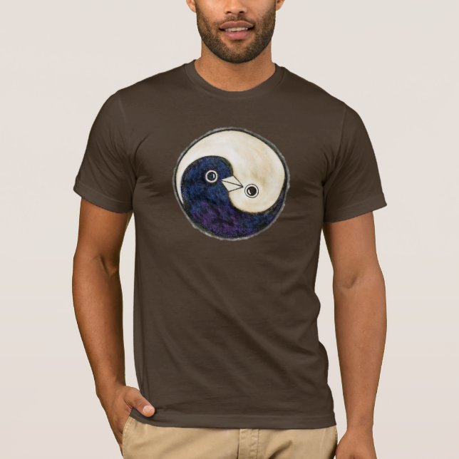 T-shirt Colombes de paix et d'harmonie de Yin Yang de (Devant)