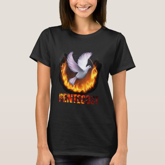 T-shirt Colombes de Pentecôte Feu Flamme Esprit Saint Cath (Devant)