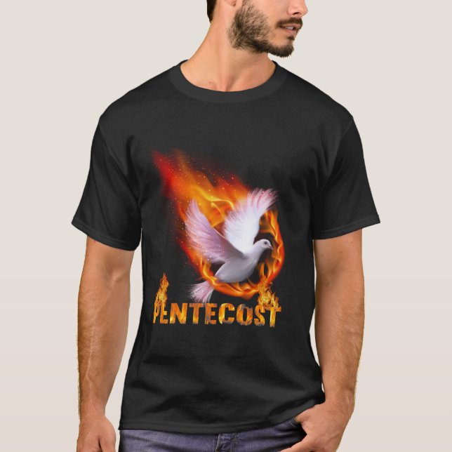 T-shirt Colombes de Pentecôte Feu Flamme Saint-Esprit Cath (Devant)