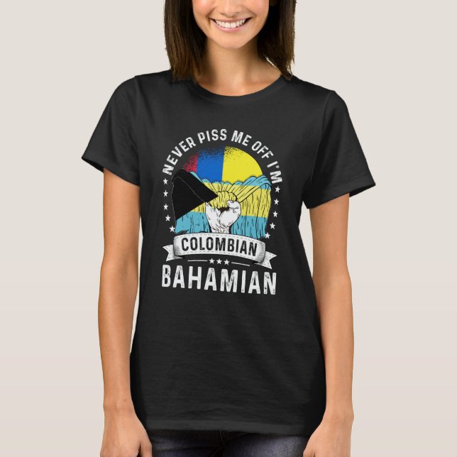 T-shirt Colombia Flag Bahamas Grown Humor Citizen Pride (Devant)