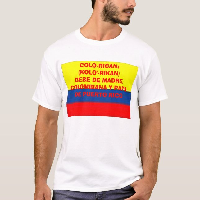 T-shirt colombia_flag, COLO-RICAN : (KOLO'- RIKAN) BEBE (Devant)