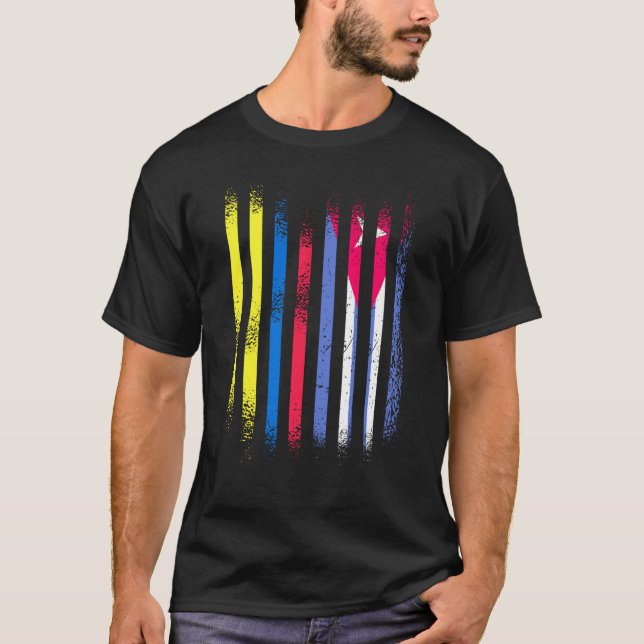 T-shirt Colombia Flag Cuba Grown Country Flags Stripes (Devant)