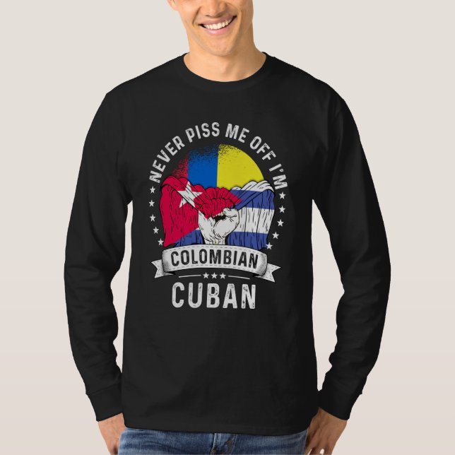 T-shirt Colombia Flag Cuba Grown  Humor Citizen Pride (Devant)