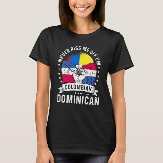 T-shirt Colombia Flag Dominican Grown Humor Citizen Pride (Devant)