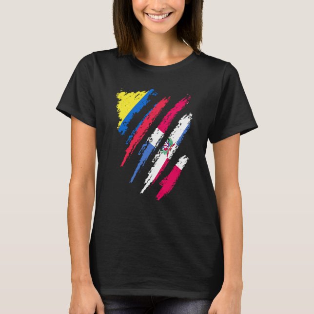 T-shirt Colombia Flag Dominican Grown Patriot Country Stri (Devant)