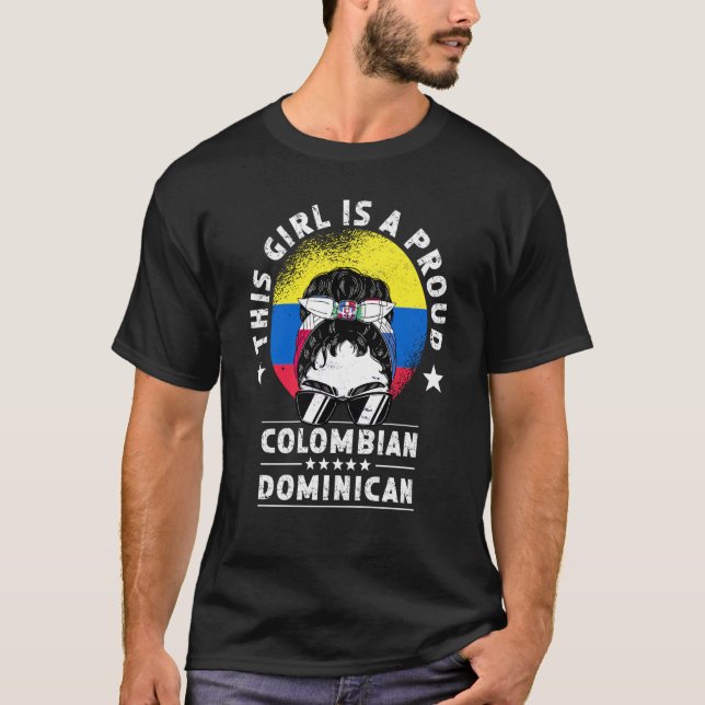 T-shirt Colombia Flag Dominican Grown Women Girl Citizen P (Devant)
