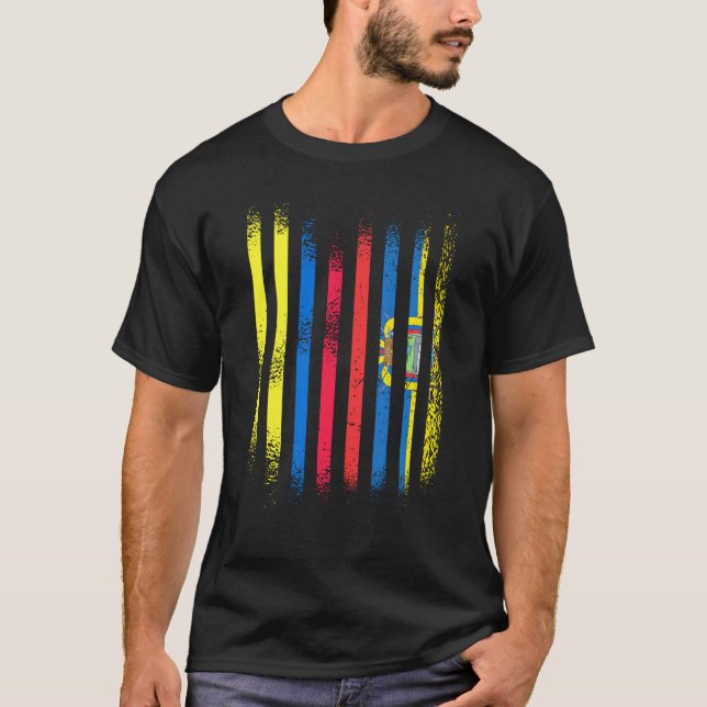 T-shirt Colombia Flag Ecuador Grown Country Flags Stripes (Devant)