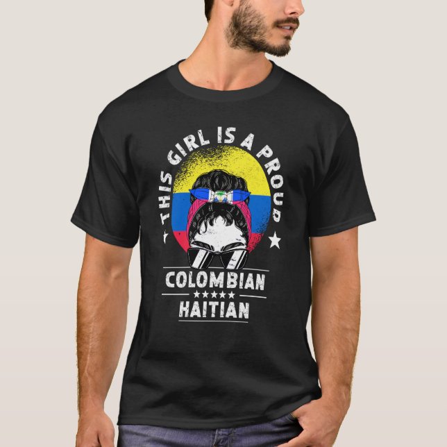 T-shirt Colombia Flag Haiti Grown Women Girl Citizen Pride (Devant)