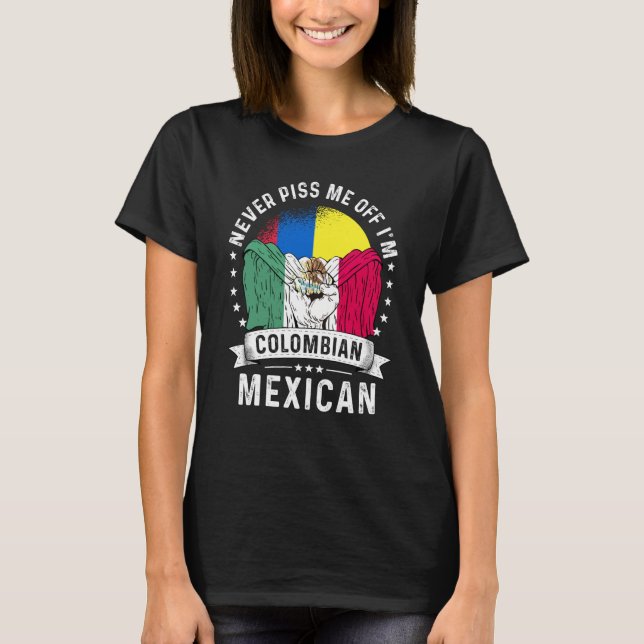 T-shirt Colombia Flag Mexico Grown  Humor Citizen Pride (Devant)
