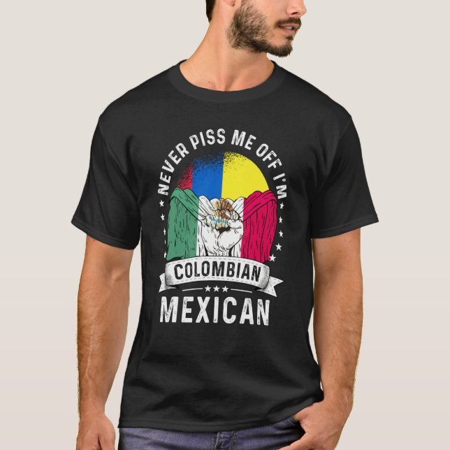 T-shirt Colombia Flag Mexico Grown  Humor Citizen Pride (Devant)