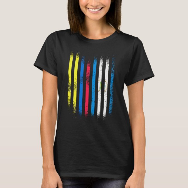 T-shirt Colombia Flag Nicaragua Grown Country Flags Stripe (Devant)