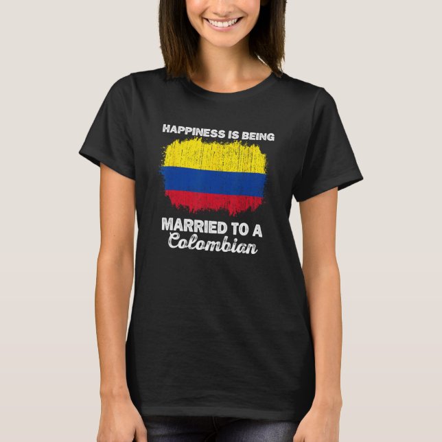 T-shirt Colombia Marriage Colombian Heritage Married Flag  (Devant)