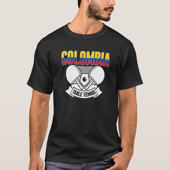 T-shirt Colombia Ping Pong  Colombian Table Tennis Support (Devant)
