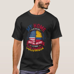 T-shirt Colombian American Patriot Heart est de Colombie