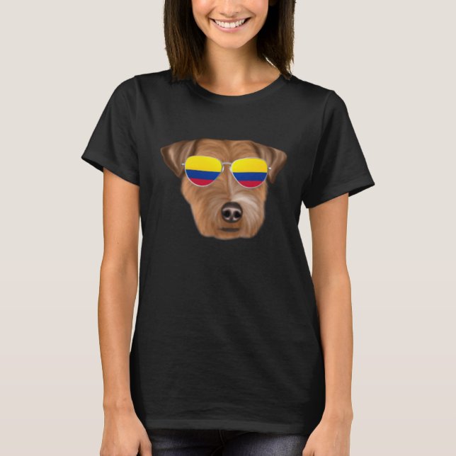 T-shirt Colombian Flag Russell Terrier Dog Colombia Pocket (Devant)