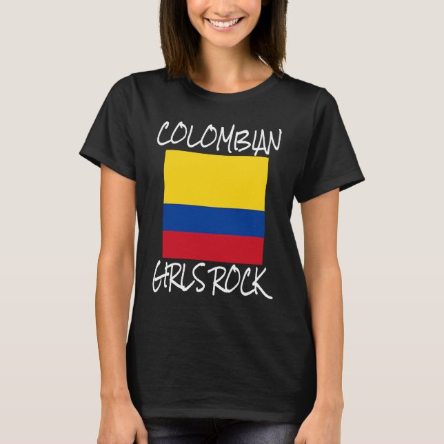 T-shirt Colombian Girls Rock Flag Colombia Pride Colombian (Devant)