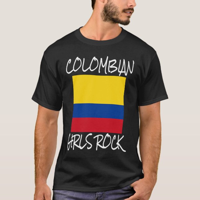T-shirt Colombian Girls Rock Flag Colombia Pride Colombian (Devant)