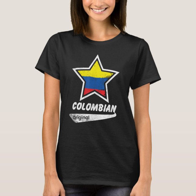 T-shirt Colombian Original  Proud Colombian  Flag Colombia (Devant)