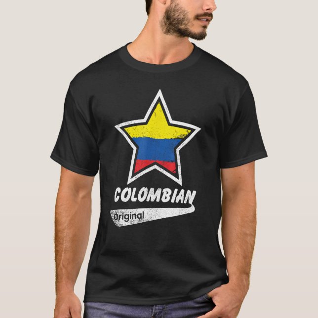 T-shirt Colombian Original  Proud Colombian  Flag Colombia (Devant)
