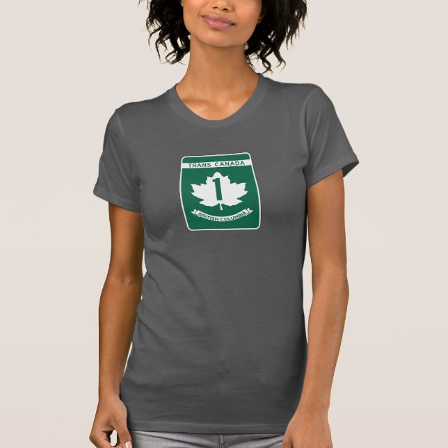 T-shirt Colombie-Britannique, signe de route du (Devant)