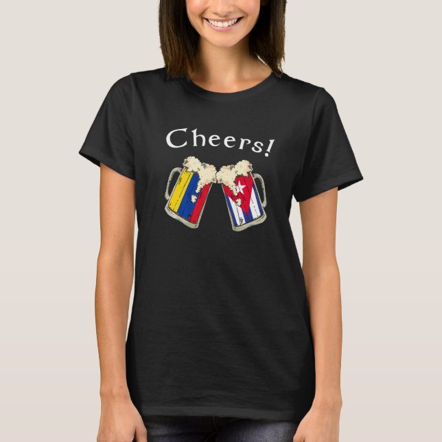T-shirt Colombie Cuba Drapeau Cheers Beer Groer Patriot Co (Devant)