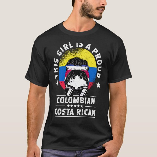 T-shirt Colombie Drapeau Costa Rica Grown Femmes Citoyenne (Devant)