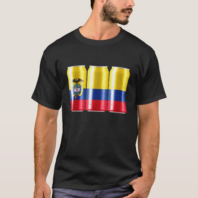 T-shirt Colombie Drapeau De Bière Dans Une Poule - Patriot (Devant)